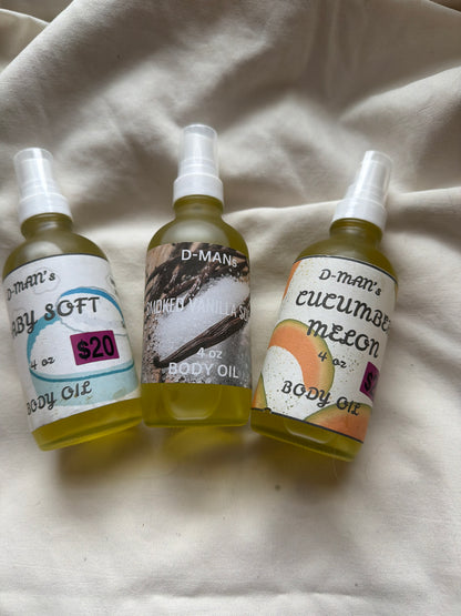 FAB & FRESH: D-MANs 4oz BODY OIL